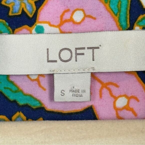 LOFT Colorful V-neck Tunic Top S - Picture 3 of 8